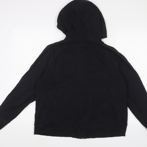 GOODMOVE Womens Black Cotton Full Zip Hoodie Size 18 Zip