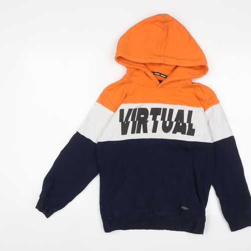 Threadbare Boys Multicoloured Striped Cotton Pullover Hoodie Size 11-12 Years Pullover - Virtual