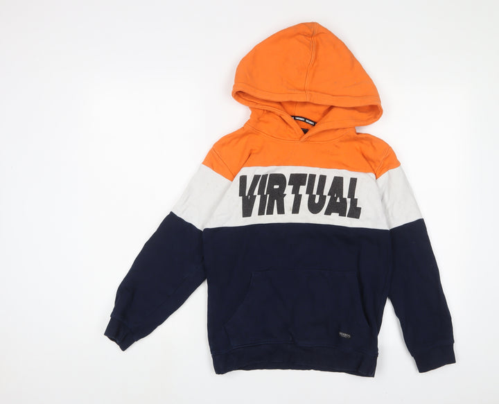 Threadbare Boys Multicoloured Striped Cotton Pullover Hoodie Size 11-12 Years Pullover - Virtual