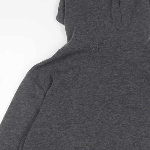 SIIMHWRSS Mens Grey Cotton Full Zip Hoodie Size S - Zip Pockets
