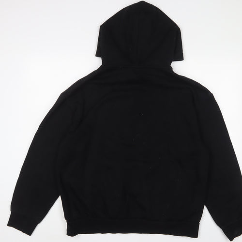 H&M Mens Black Cotton Pullover Hoodie Size L - Les Artisan