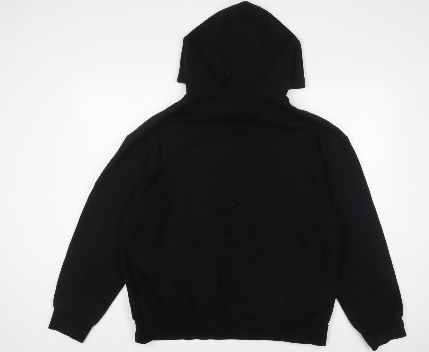 H&M Mens Black Cotton Pullover Hoodie Size L - Les Artisan