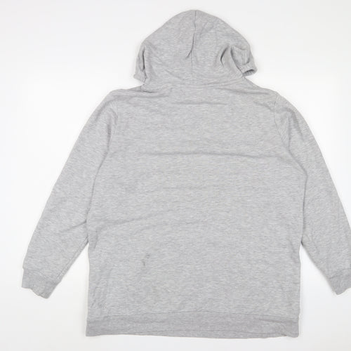 Marks and Spencer Womens Grey Cotton Pullover Hoodie Size 16 Pullover