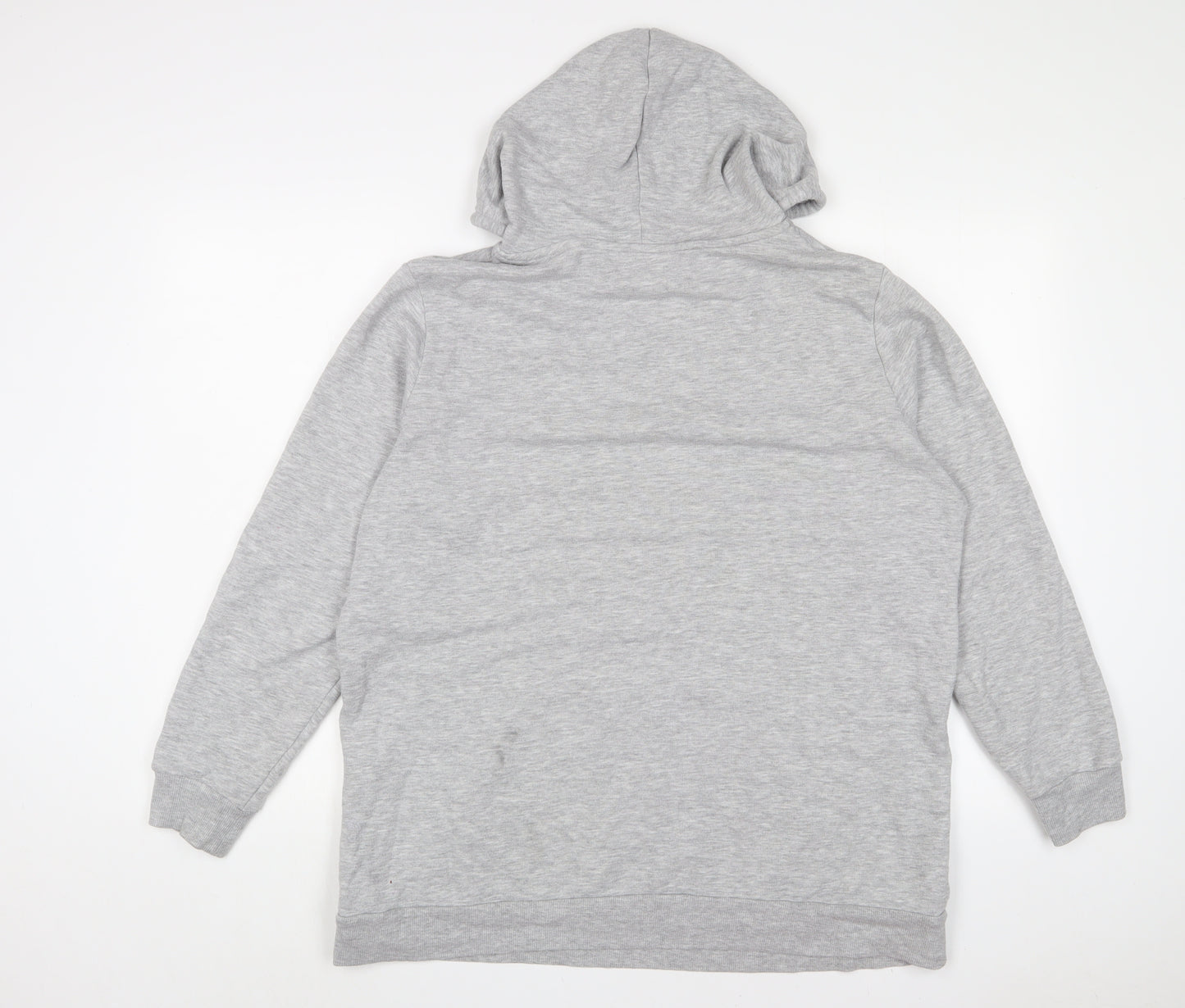 Marks and Spencer Womens Grey Cotton Pullover Hoodie Size 16 Pullover