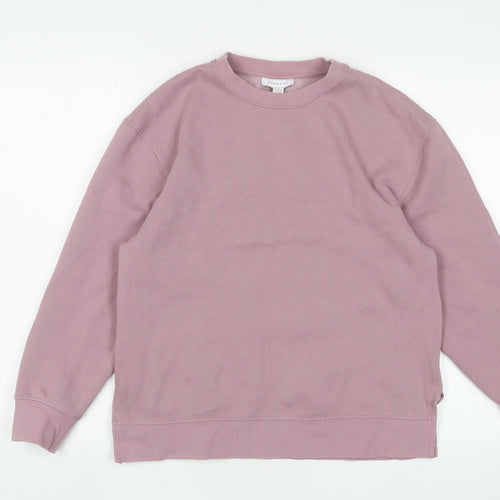 Topshop Womens Pink Cotton Pullover Sweatshirt Size XS Pullover