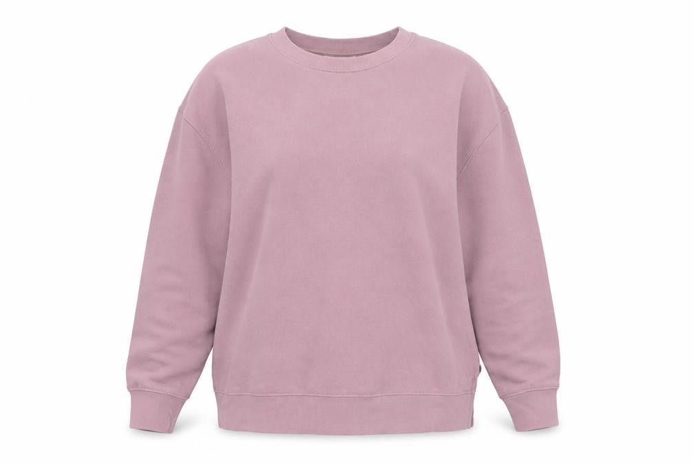Front view of Topshop women’s pink cotton pullover sweatshirt, size XS, pullover