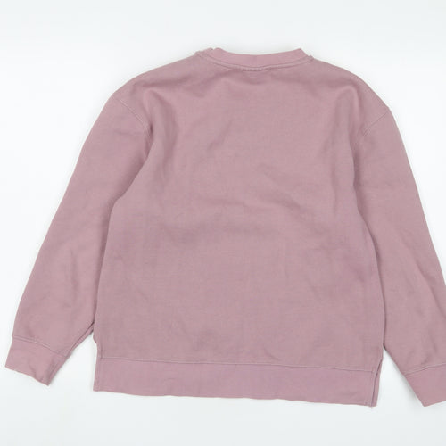 Topshop Womens Pink Cotton Pullover Sweatshirt Size XS Pullover