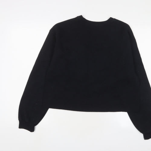 River Island Womens Black Cotton Pullover Sweatshirt Size S Pullover - Mademoiselle