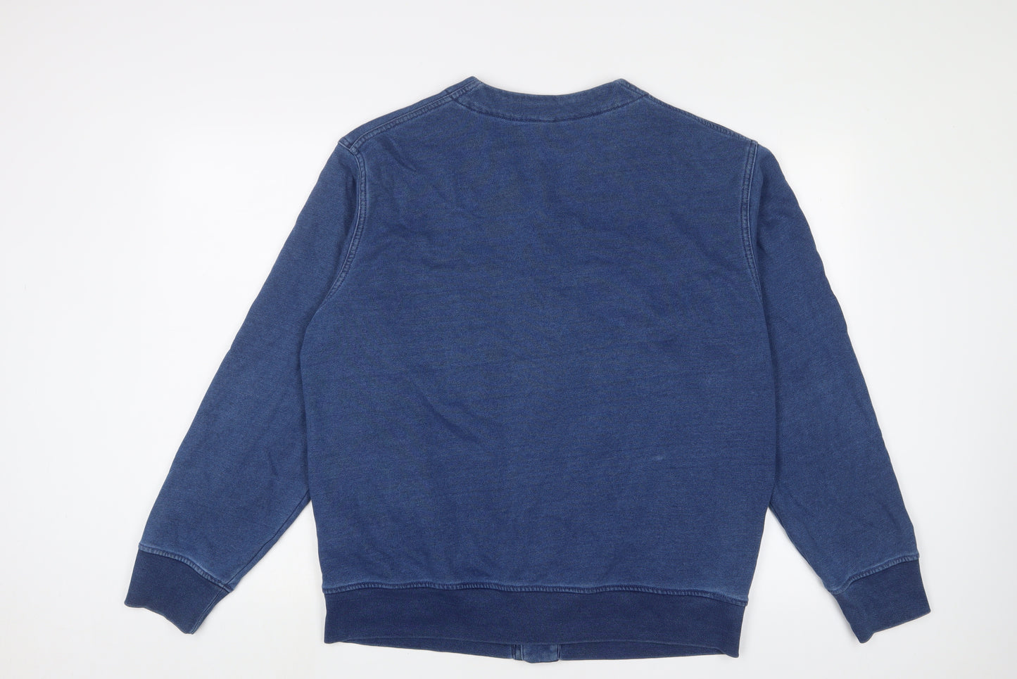 Uniqlo Mens Blue V-Neck Cotton Cardigan Jumper Size M Long Sleeve