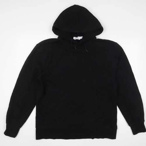 Topman Womens Black Cotton Pullover Hoodie Size L Pullover