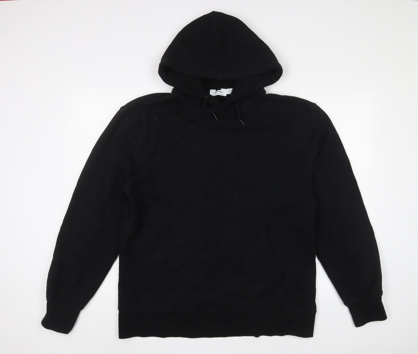 Topman Womens Black Cotton Pullover Hoodie Size L Pullover