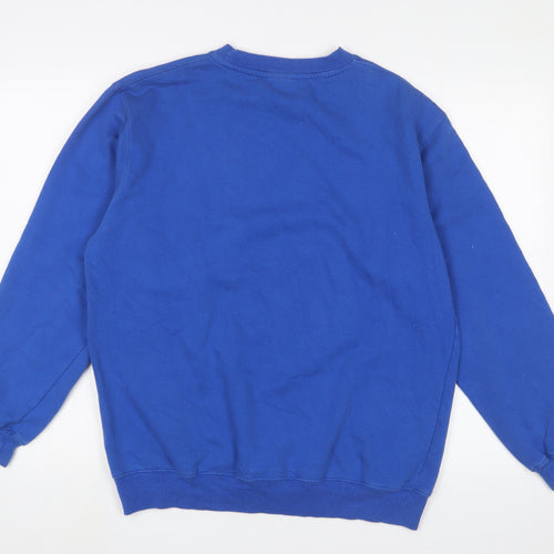 Cotton Traders Mens Blue Cotton Pullover Sweatshirt Size M - Logo, Embroidered