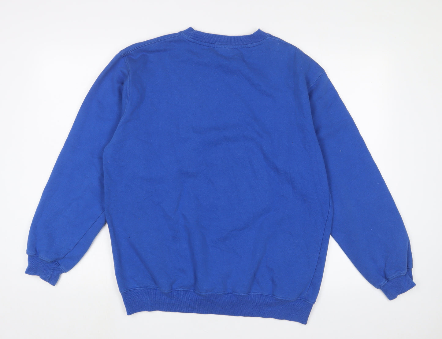 Cotton Traders Mens Blue Cotton Pullover Sweatshirt Size M - Logo, Embroidered