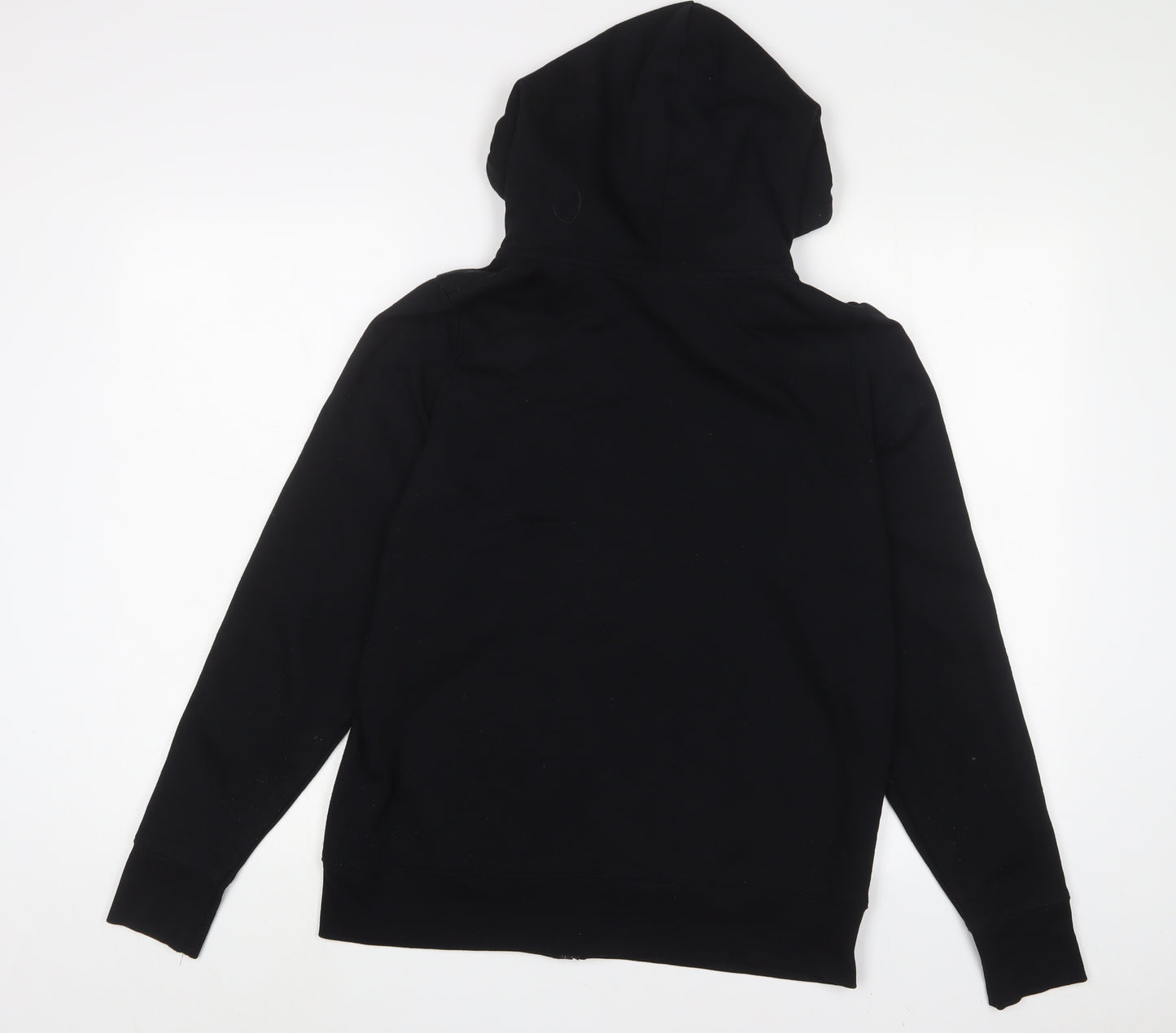 Marks and Spencer Womens Black Cotton Full Zip Hoodie Size 16 Zip