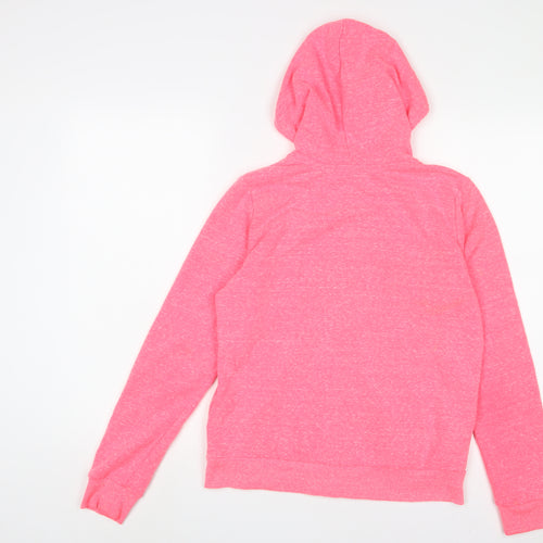 H&M Womens Pink Cotton Full Zip Hoodie Size M Zip