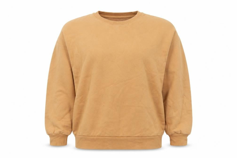 Front view of New Look women’s brown cotton pullover sweatshirt, size UK 8, pullover