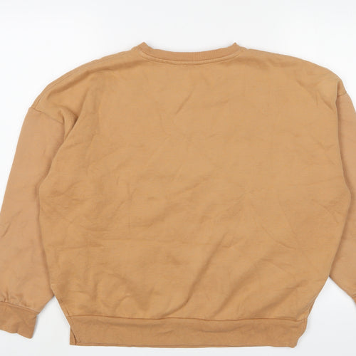 New Look Womens Brown Cotton Pullover Sweatshirt Size 8 Pullover