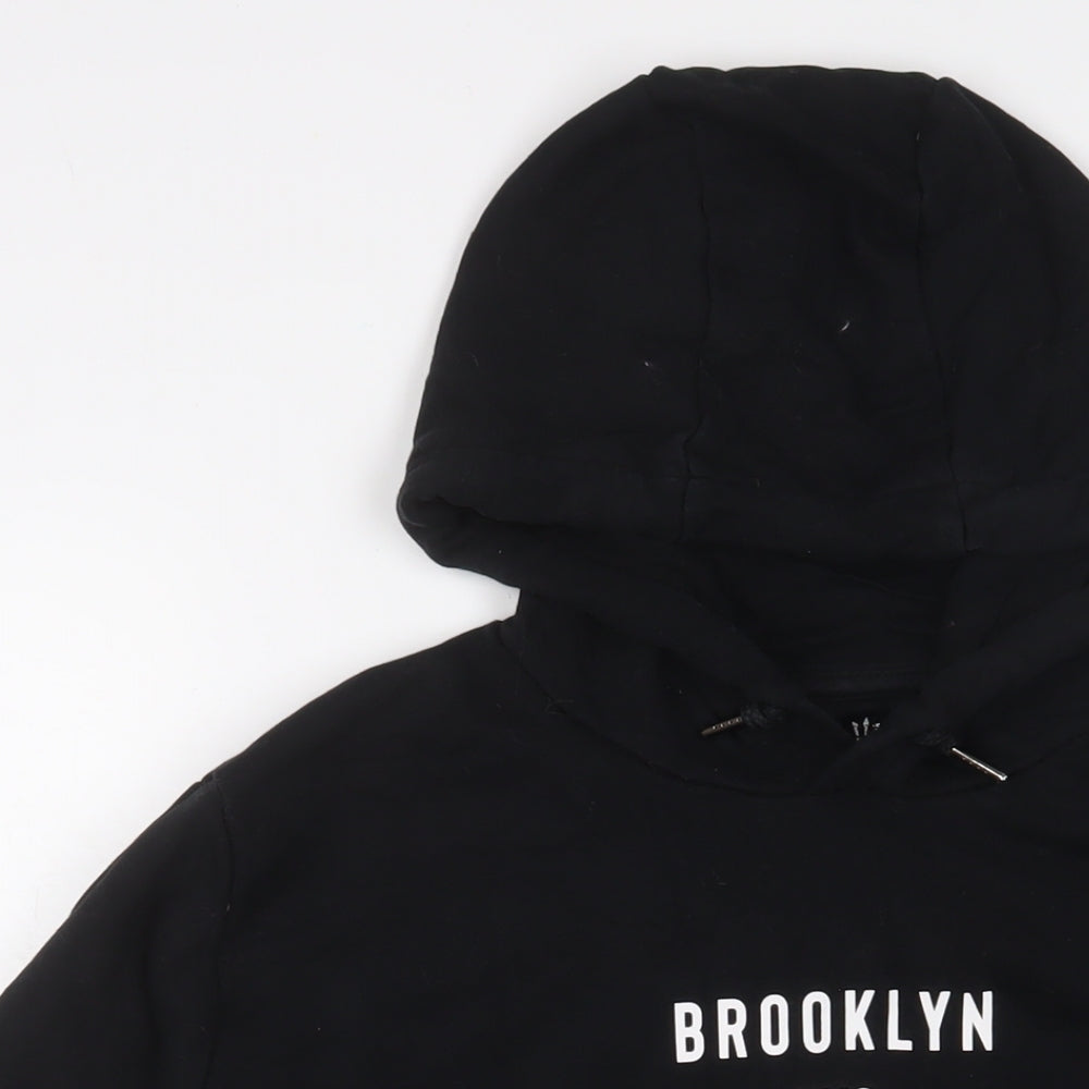 NEXT Mens Black Cotton Pullover Hoodie Size M - Brooklyn NYC