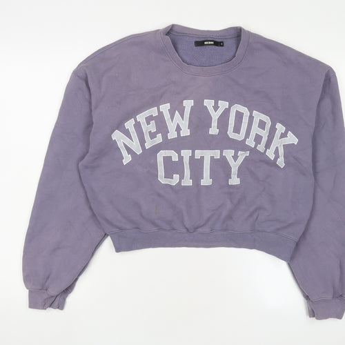 BIKBOK Womens Purple Cotton Pullover Sweatshirt Size S Pullover - New York City