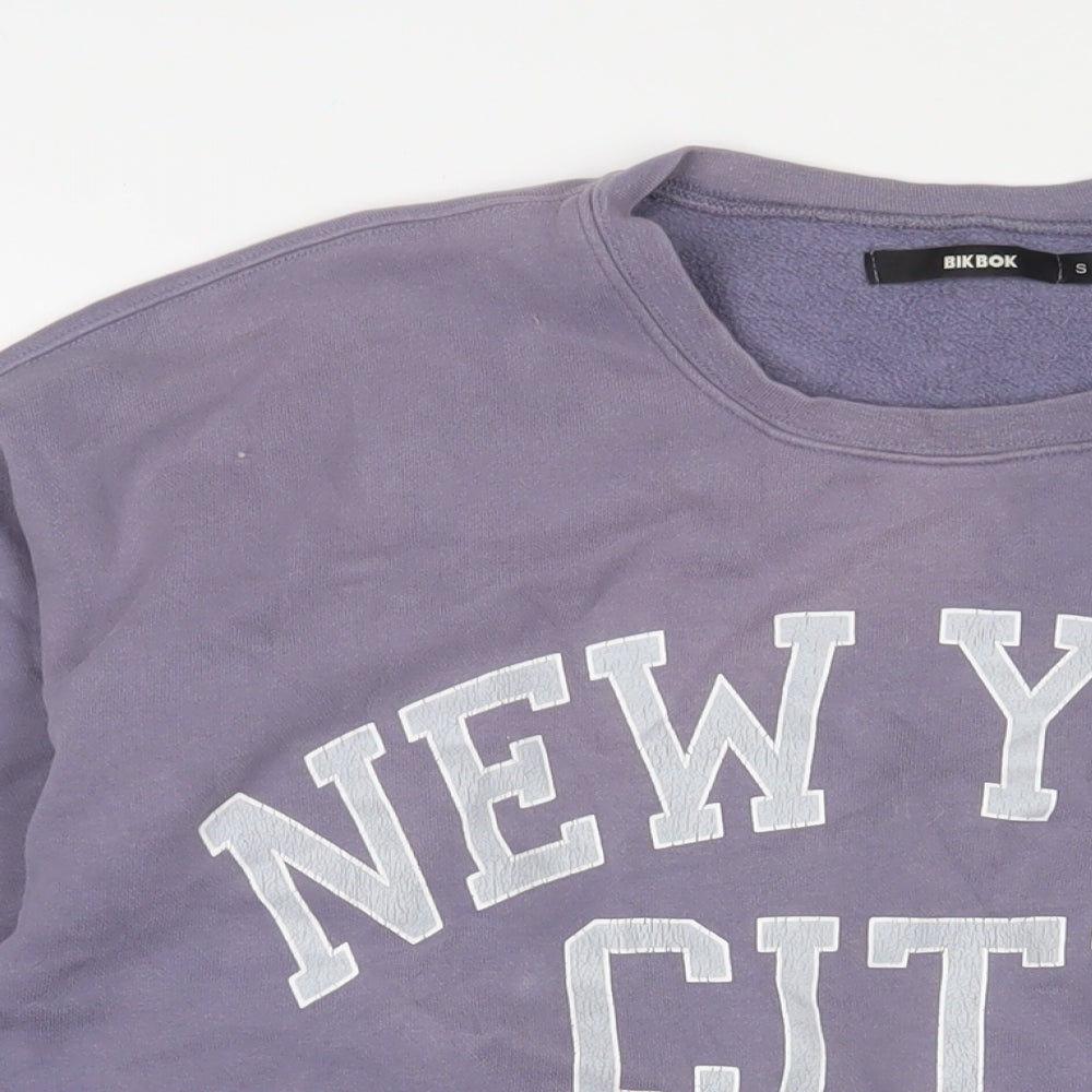 BIKBOK Womens Purple Cotton Pullover Sweatshirt Size S Pullover - New York City