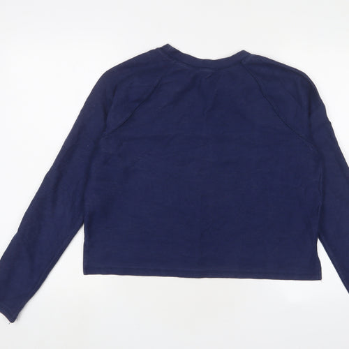 FOREVER 21 Womens Blue Cotton Pullover Sweatshirt Size L Pullover