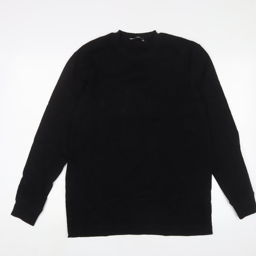 Zara Womens Black Cotton Pullover Sweatshirt Size M Pullover