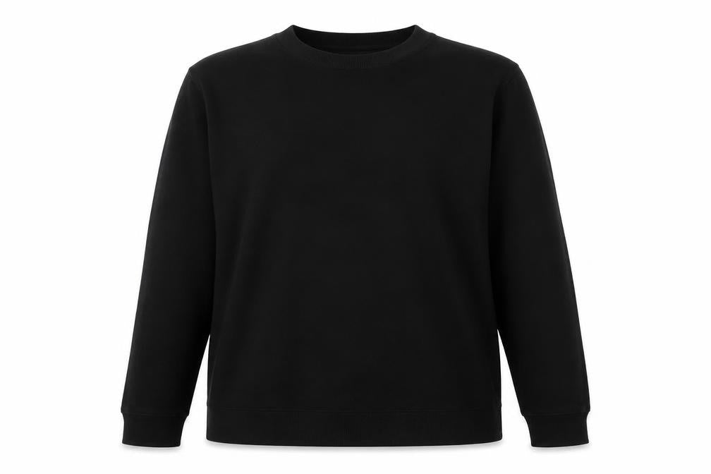 Front view of Zara women’s black cotton pullover sweatshirt, size M, pullover
