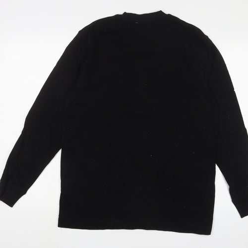 Zara Womens Black Cotton Pullover Sweatshirt Size M Pullover