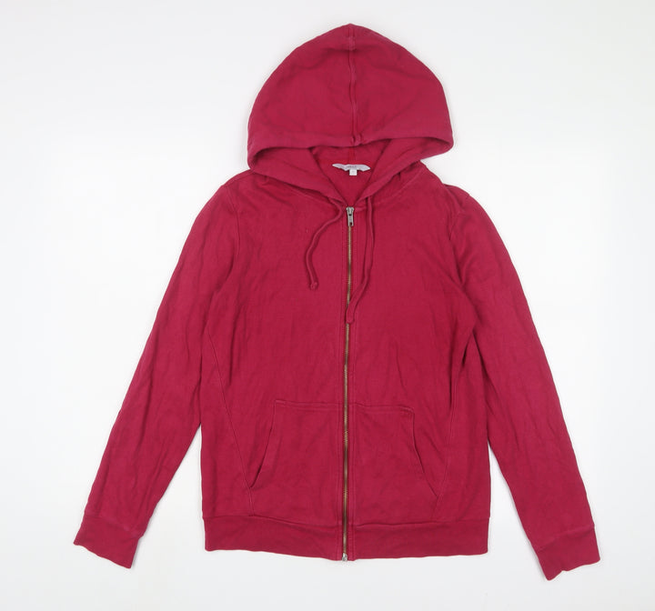 NEXT Womens Pink Cotton Full Zip Hoodie Size 8 Zip