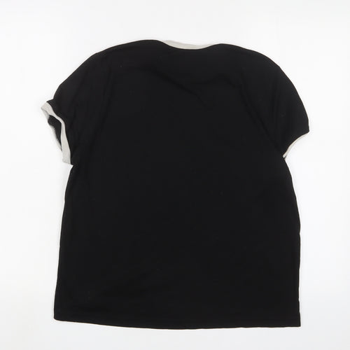 Boohoo Womens Black Cotton Basic T-Shirt Size 10 Crew Neck