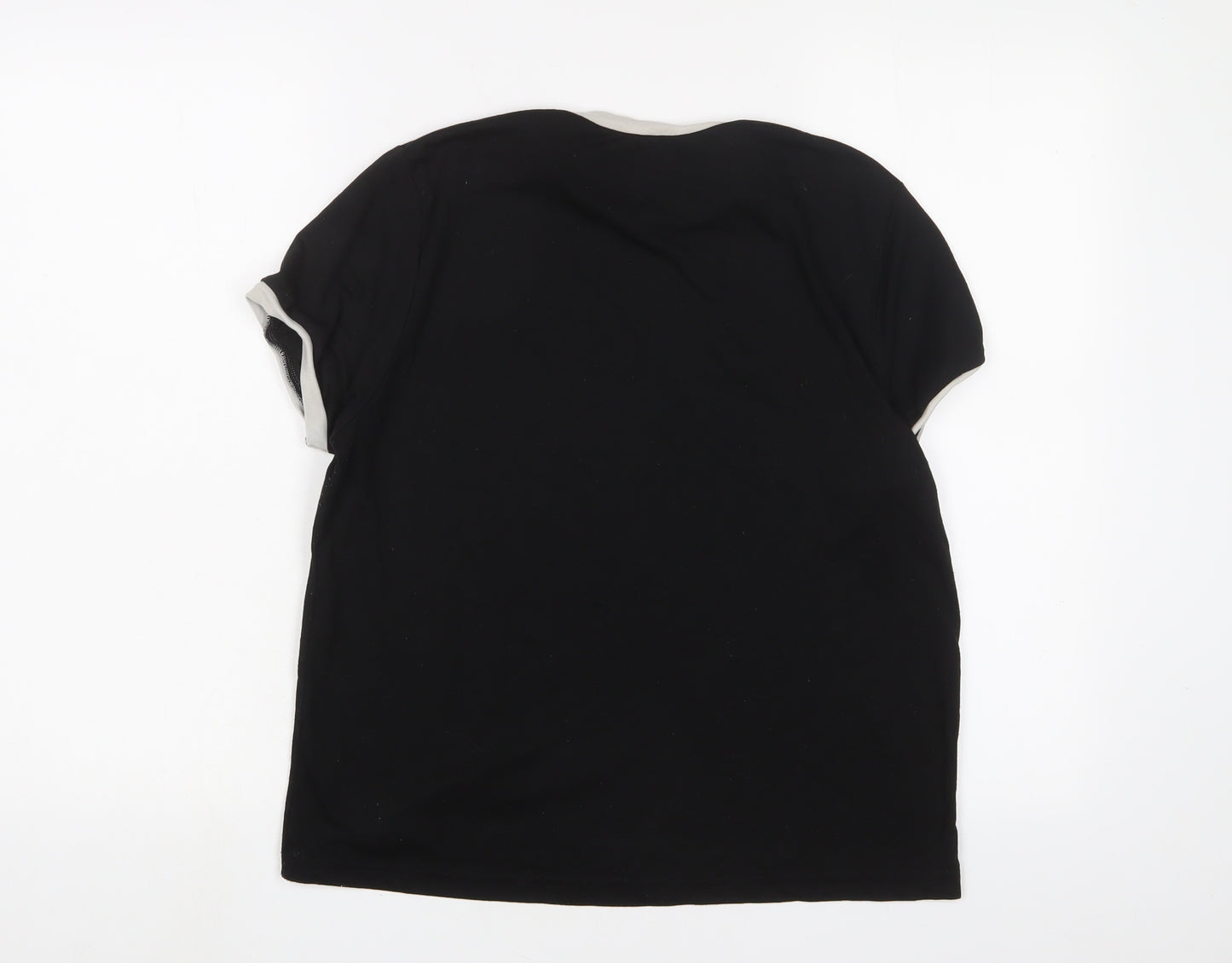 Boohoo Womens Black Cotton Basic T-Shirt Size 10 Crew Neck