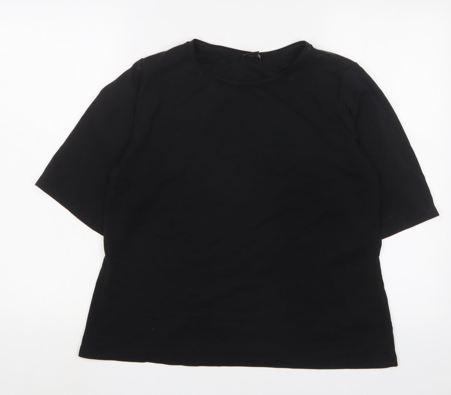 Monki Womens Black Modal Basic T-Shirt Size M Crew Neck