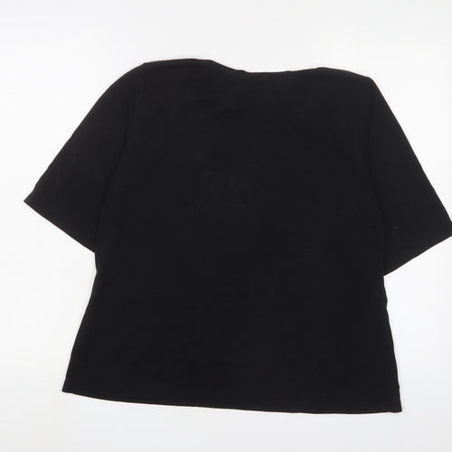 Monki Womens Black Modal Basic T-Shirt Size M Crew Neck