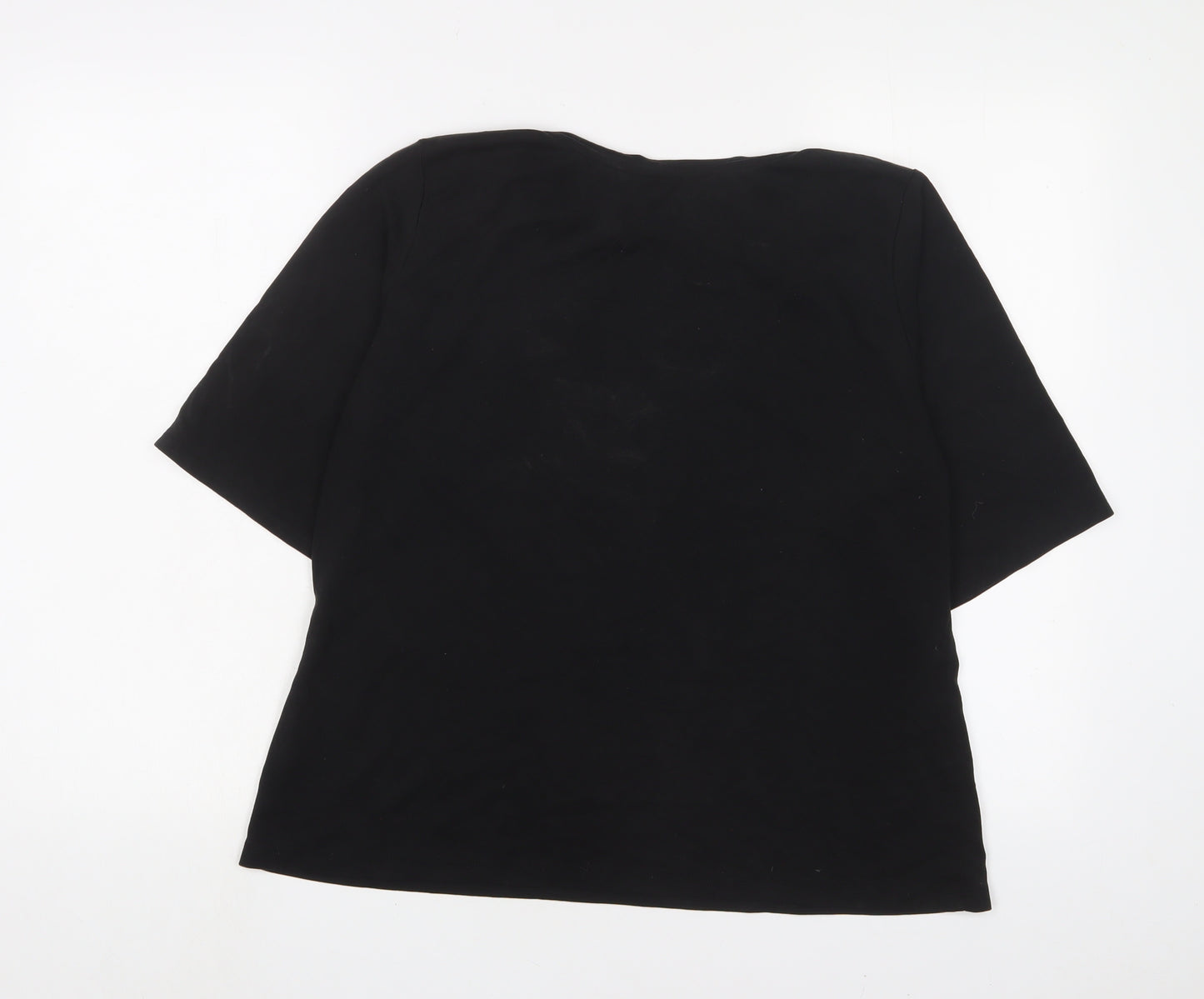 Monki Womens Black Modal Basic T-Shirt Size M Crew Neck