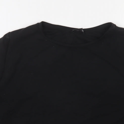 Monki Womens Black Modal Basic T-Shirt Size M Crew Neck