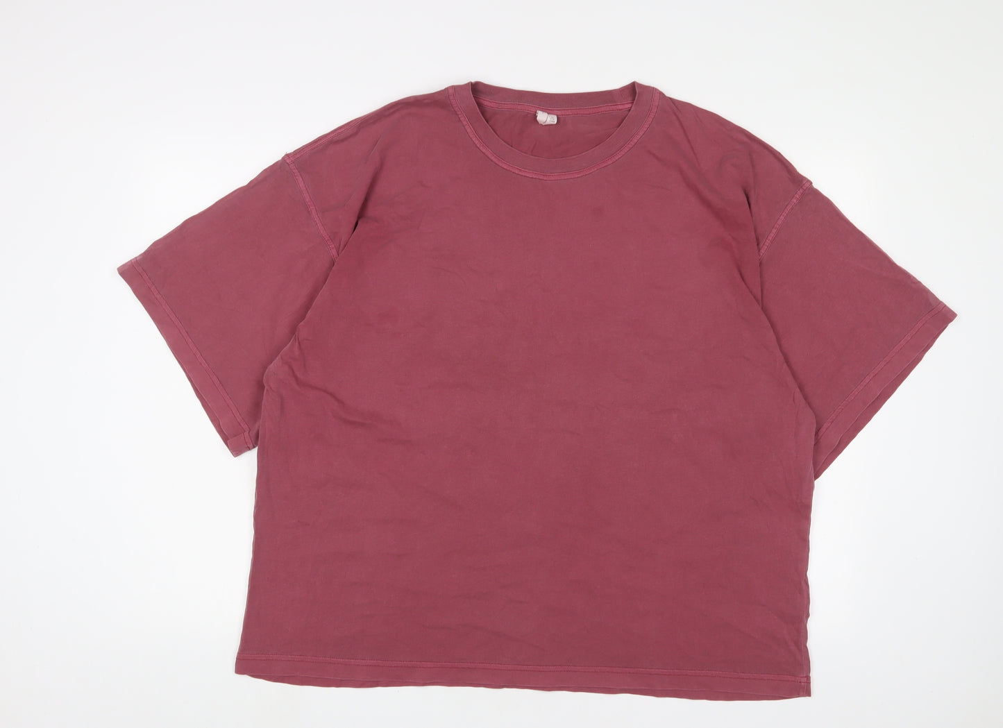 Arket Womens Purple Cotton Basic T-Shirt Size L Crew Neck