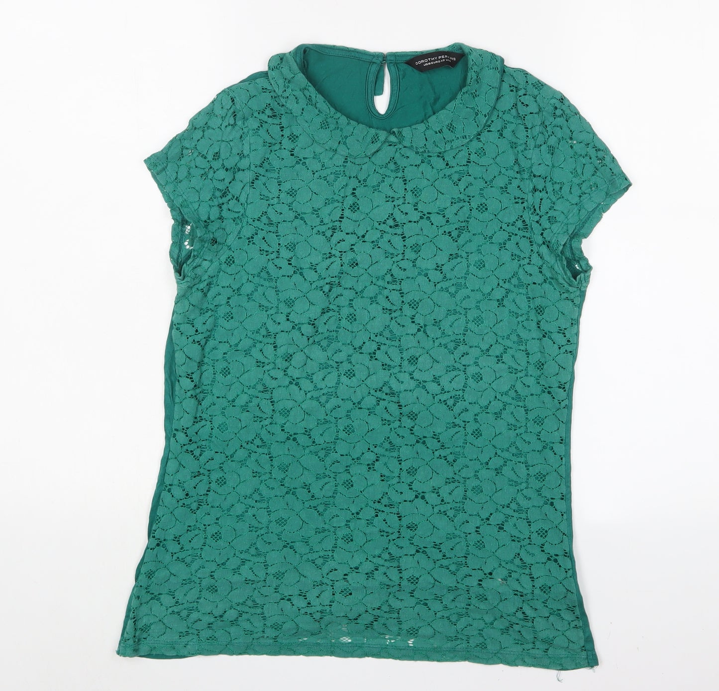 Dorothy Perkins Womens Green Viscose Basic T-Shirt Size 14 Crew Neck