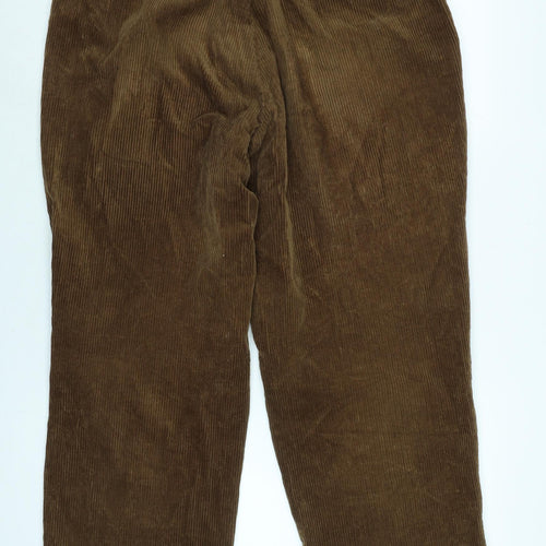 EWM Mens Brown Cotton Trousers Size 31 in L31 in Regular Zip