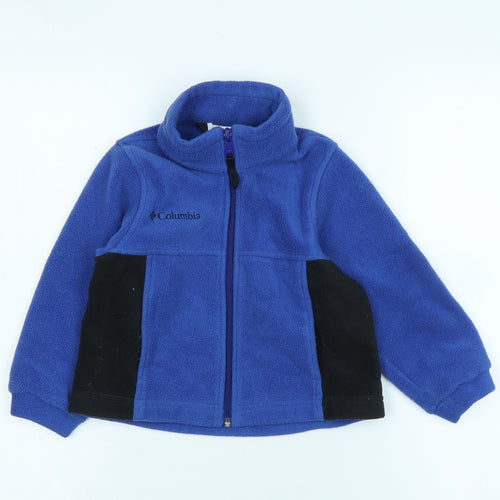 Columbia Boys Blue Jacket Size 3-4 Years Zip - Logo