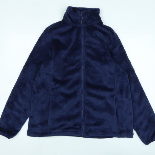 Lands' End Womens Blue Jacket Size L Zip - Logo