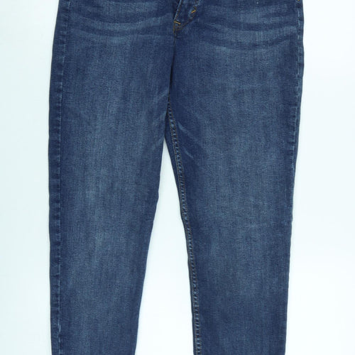 H&M Womens Blue Cotton Straight Jeans Size 28 in L27 in Regular Zip