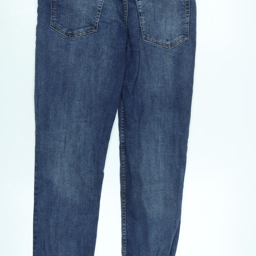 H&M Womens Blue Cotton Straight Jeans Size 28 in L27 in Regular Zip