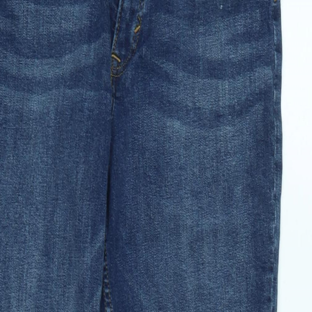 H&M Womens Blue Cotton Straight Jeans Size 28 in L27 in Regular Zip