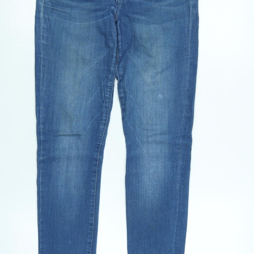 Zara Womens Blue Cotton Tapered Jeans Size 28 L31 in Regular Zip