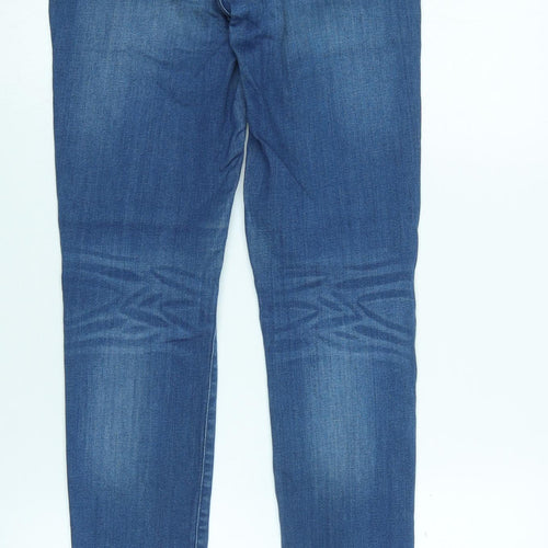 Zara Womens Blue Cotton Tapered Jeans Size 28 L31 in Regular Zip