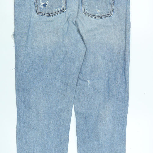 Zara Womens Blue Cotton Straight Jeans Size 28 in L27 in Regular Zip