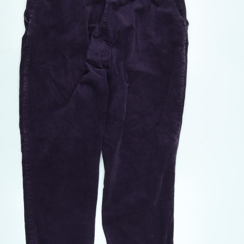 Marks and Spencer Womens Purple Cotton Trousers Size 34 in L25 in Regular