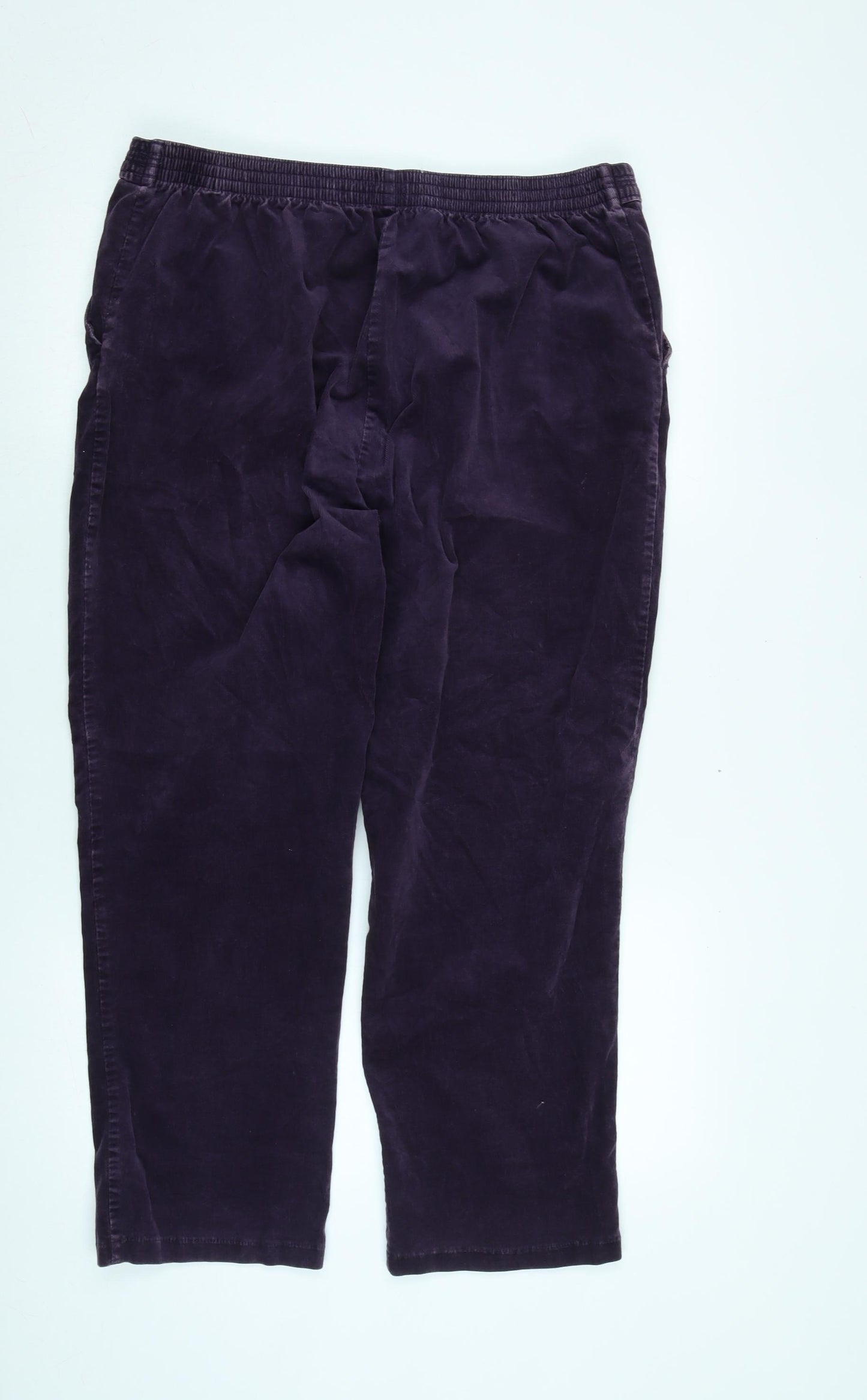 Marks and Spencer Womens Purple Cotton Trousers Size 34 in L25 in Regular