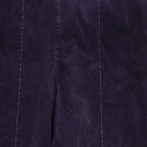 Marks and Spencer Womens Purple Cotton Trousers Size 34 in L25 in Regular