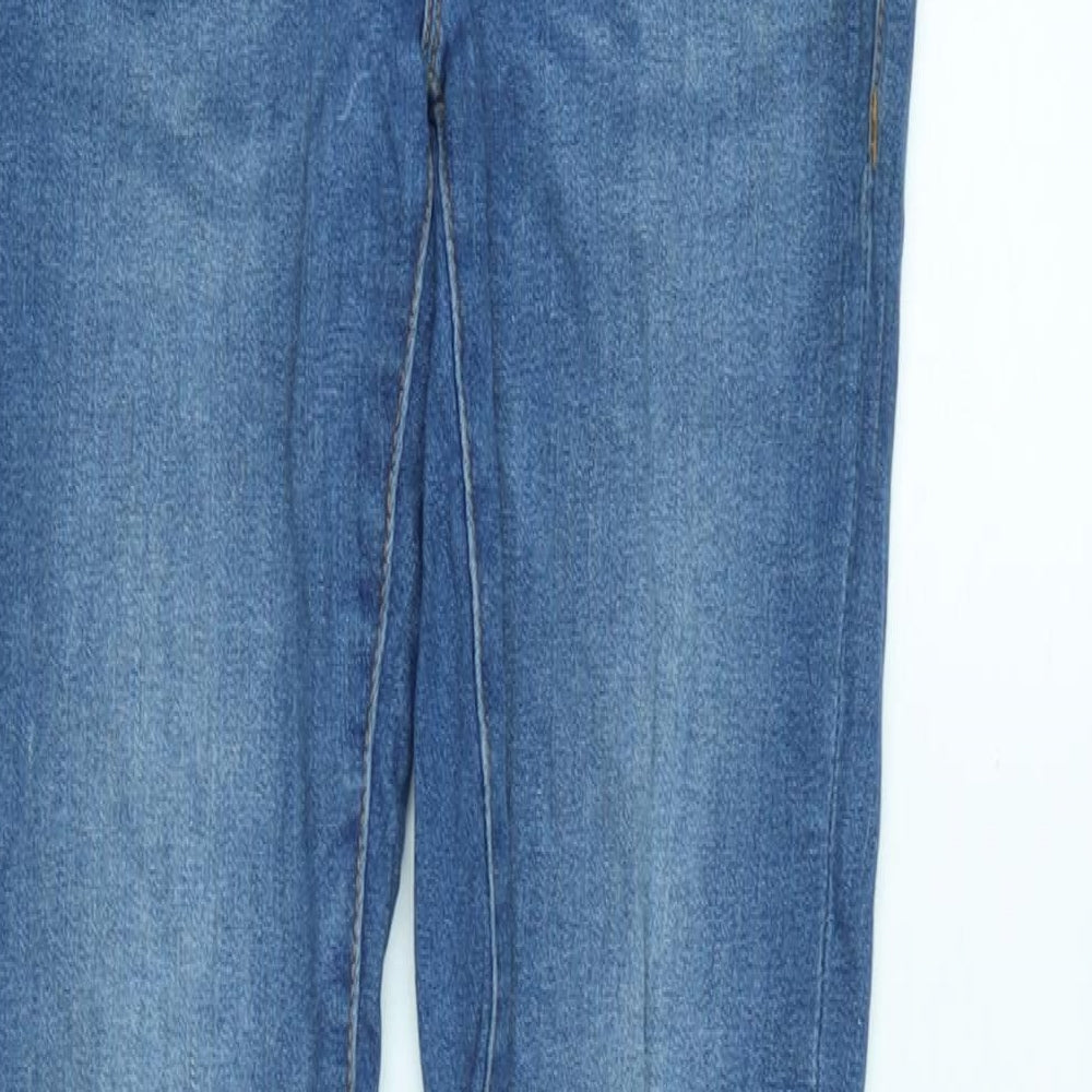 Zara Womens Blue Cotton Tapered Jeans Size 28 in L30 in Regular Zip